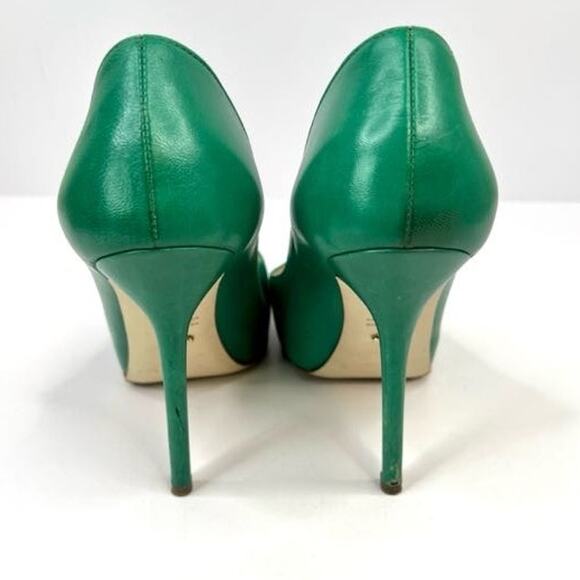 SERGIO ROSSI Green Leather 4 Inch Heel Shoes Size 5.5 (EU 36) - Picture 6 of 14